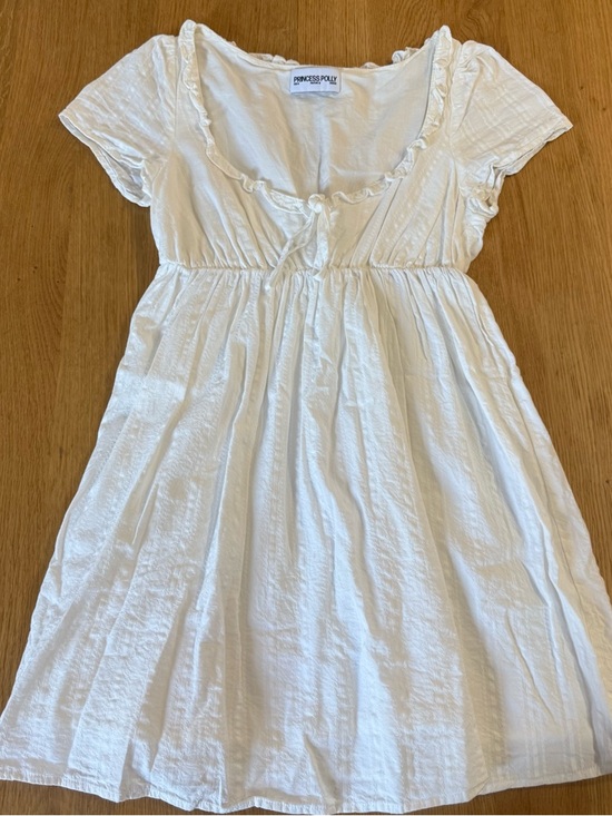 Princess Polly Dresses & Skirts - Princess Polly White Ruffle-Trim Dress
